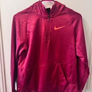 Nike Kids Pink Hoodie with Orange Logo